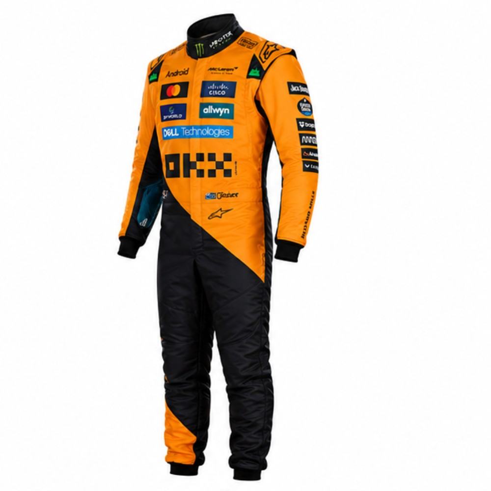 Professional Orange & Black Karting Race Suits | Custom Motorsport Racing Suit for Karting & Track Competition