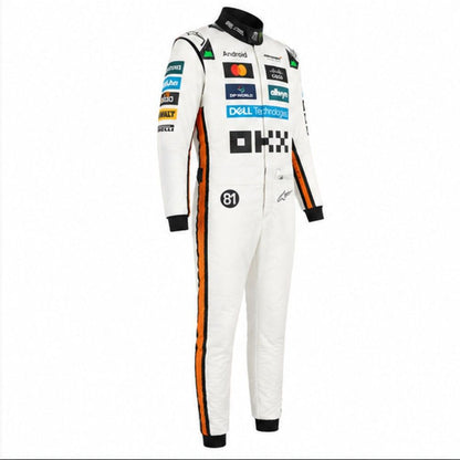 White Karting Racing Suit | Black & Orange Go Kart Suit